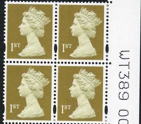 1997 GB - SG1668 (UWB10) 1st Gold (W) WT389 RM frm Sheet (4) AU